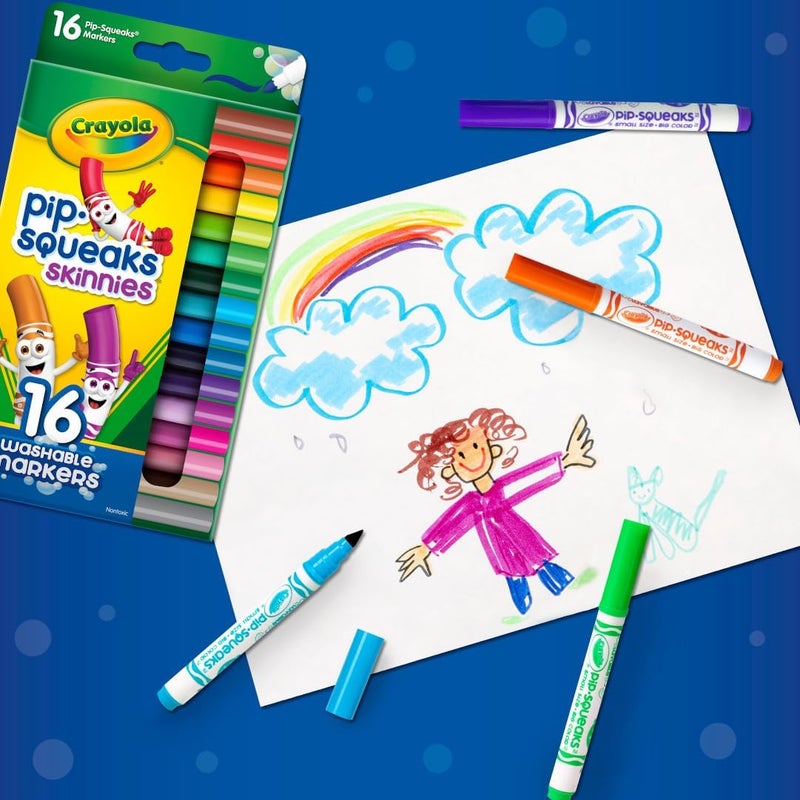 كرايولا مجموعة أقلام تحديد سكينيز بيب-سكوياكس القابلة للغسل، مكونة من 16 قلمًا - Image 4