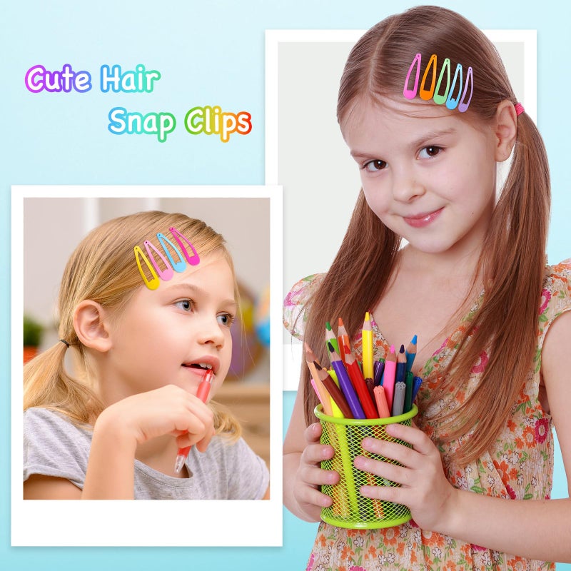Funtopia 150pcs Hair Clips, 50 Colors Hair Barrettes for Girls, Funtopia 2 Inch Colorful Snap Hair Clips with Storage Case, Non Slip Metal Barrettes for Women Girls Toddler Kids Teens - Image 4