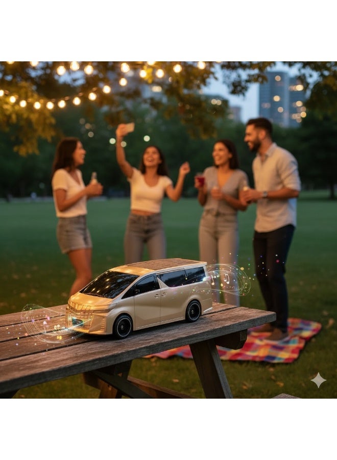 إيفو سبيكر بتصميم سيارة يعمل بالطاقة الشمسية EVO P339 – بطارية ‎1500mAh‎ – صوت قوي 12 واط – تشغيل من 3 إلى 5 ساعات – لون بيج - Image 4