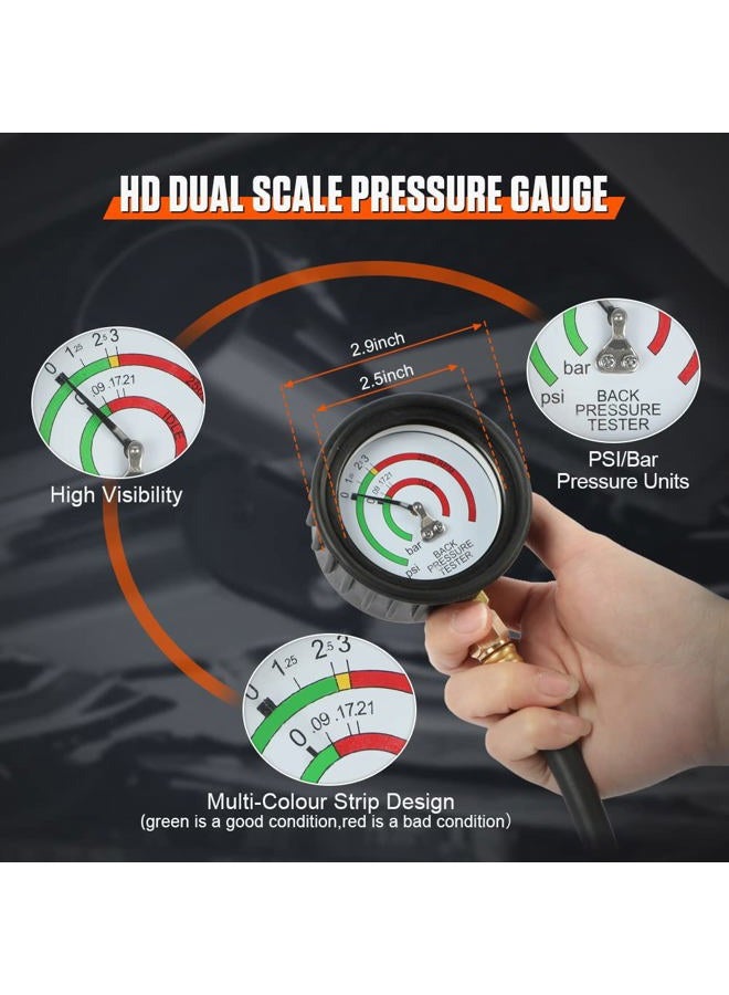 Duoyi Exhaust Back Pressure Tester 2.5" Hd Gauge Kit With 6Ft Hose Oil Shockproof Rubber Cover Gauge,Car - Image 5