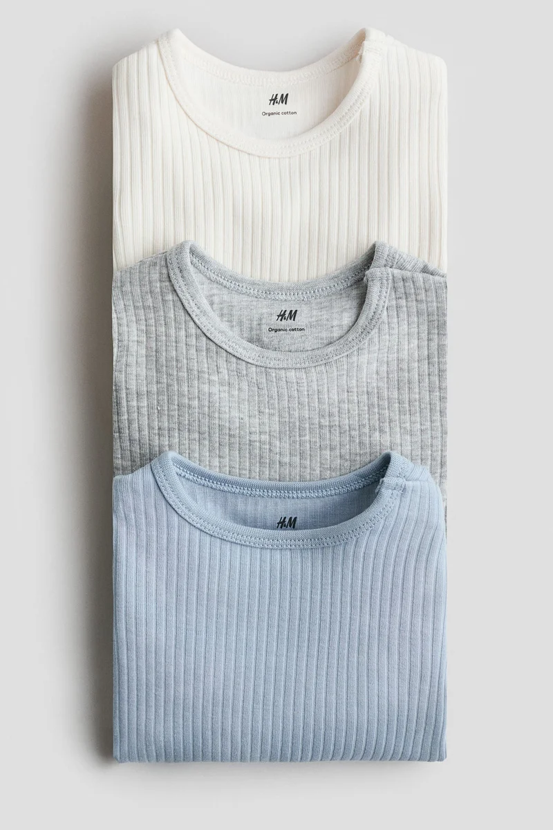 H&M 3-pack ribbed bodysuits