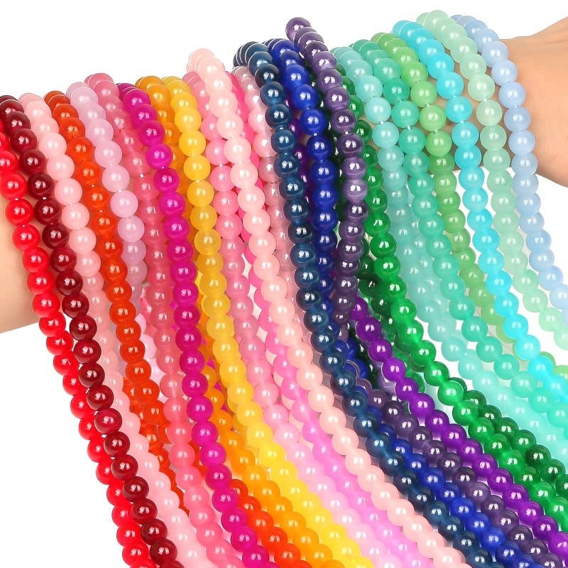 1250Pcs 8mm Glass Beads for Jewelry Making Beads for Bracelets Making Round Crystal Loose Beads Bracelet Kit for Bracelets Making Jewelry Making Earring Necklaces and DIY Crafts