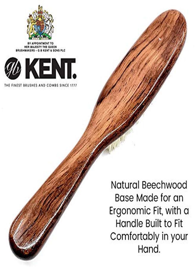 KENT Lr23 Finest Ladies Narrow Style, Danta Wood, Pure White Bristle Hair Brush - Short To Medium Length Hair, Handbag Sized  - Image 4