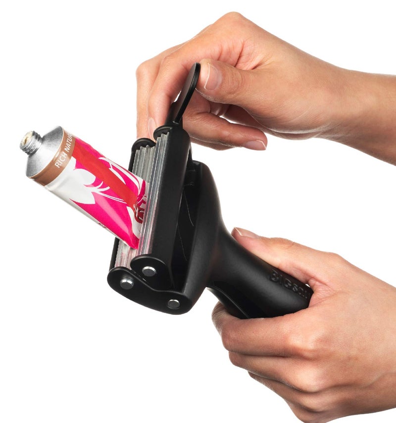 Big SqueezeÂ® Tube Squeezer | Heavy Duty Tube Wringer - Made in USA - Toothpaste, Paint, Cosmetics, Sunscreen, Hair Dye, Adhesives, Metal Tubes. Comfortable Ergonomic Dispenser Tool (Black)