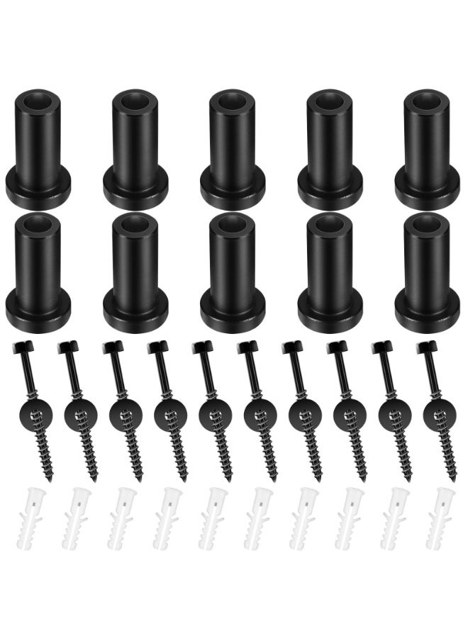 Sliding Barn Door Wall Spacer Replacement Barn Door Spacers Hardware Spacers with Screws Lag Bolts Wall Anchor for Connecting Track Connection Device Kit, Metal(10 Sets)(B)  - Image 1