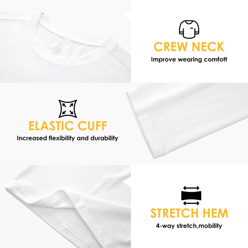 AJGAI Long Sleeve Shirts for Men, Lightweight Crew Neck Basic Tees Shirtsï¼ŒSoft Plain Slim Fit Stretch T-Shirts Casual - Image 5