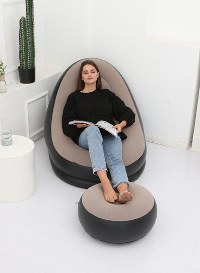Generic Inflatable Sofa: Outdoor Inflatable Sofa, Camping Lazy Sofa with Slip-On, Comfortable Combination of Flocking Sofa Chair - Image 2