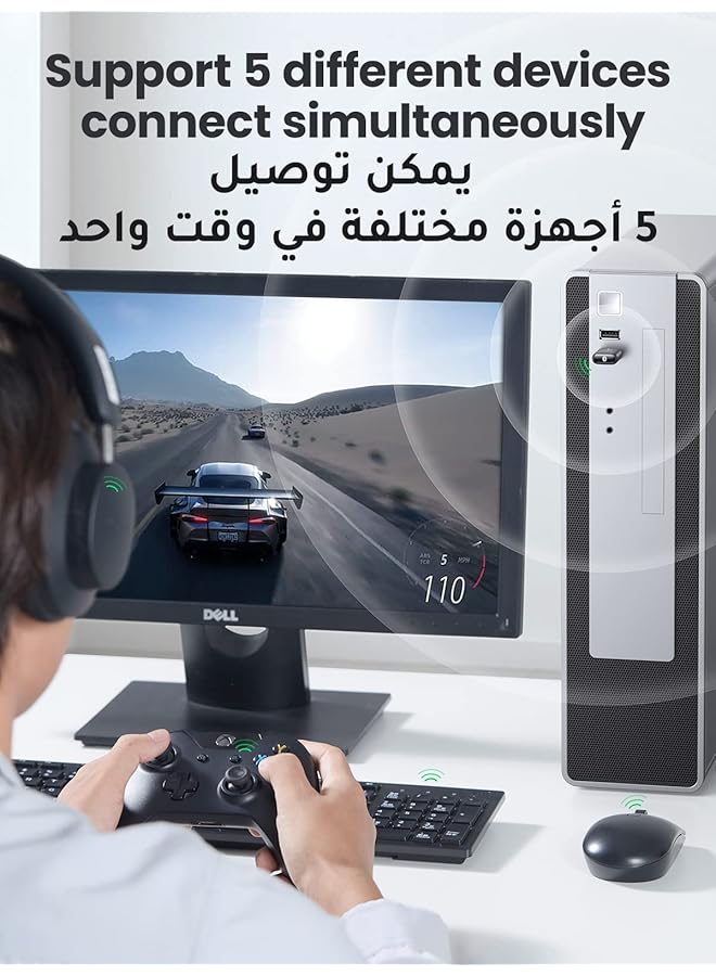 Ugreen Bluetooth 5.0 Adapter For Pc, Plug And Play Dongle Usb Bluetooth Receiver & Transmitter For Windows 11/10/8.1, Laptop, Keyboard, Mouse, Speaker, Headphone, Game Controller - Image 5