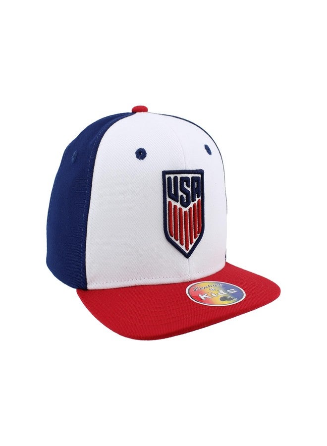 ZHATS U.S. Men's Soccer Officially Licensed USMNT Youth Snapback Hat Flat Bill Crest Team Color - Image 2