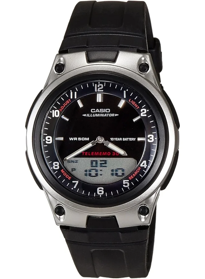 CASIO Casio Men's Watch - AW-80-1AVDF Black Dial, Black Band