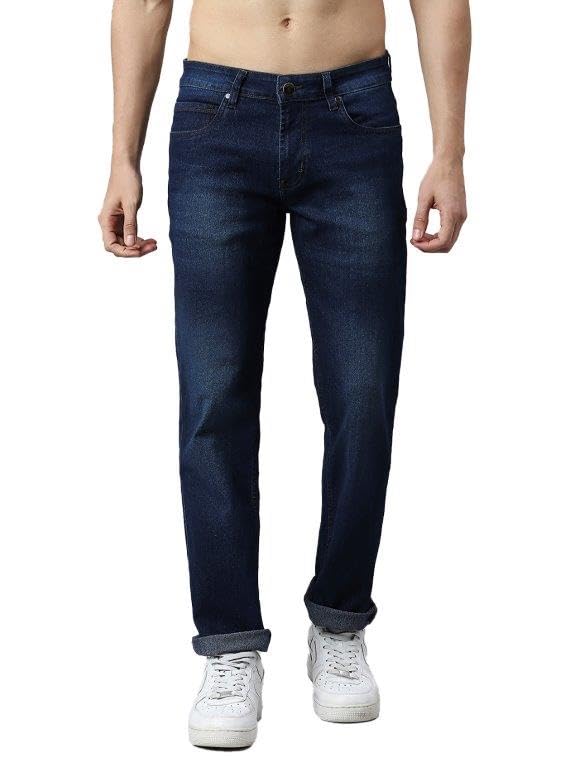 Thomas Scott Men's Mid-Rise Regular Fit Stretchable Jeans (TSJ011_Dark Blue, 34) - Image 1