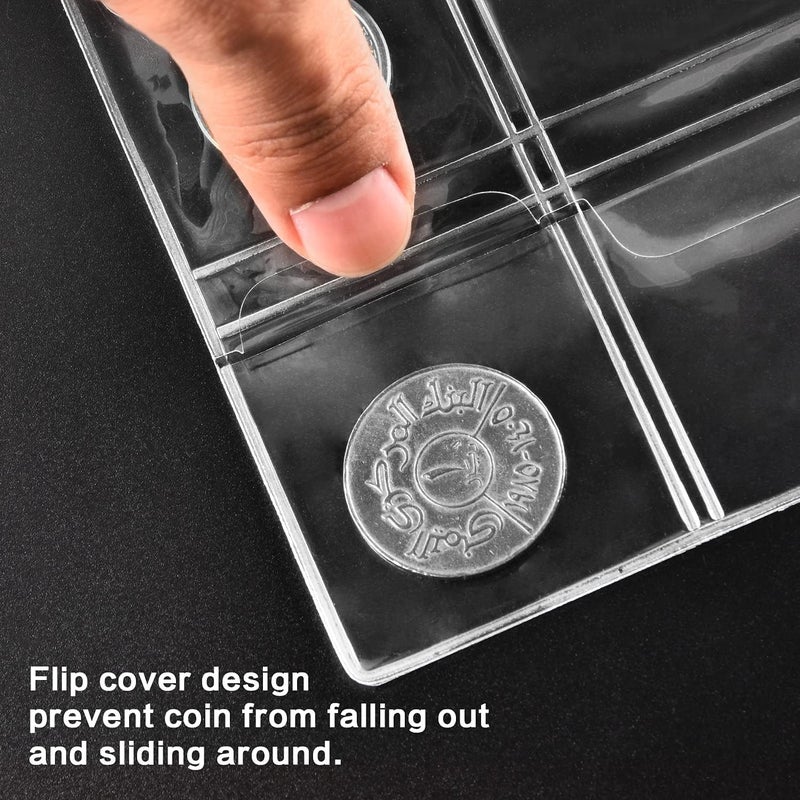 ANKHOH 12 Sheets Coin Collection Pages, Coins Pocket Page with 240 Pockets, Coin Binder Inserts Sleeves with Standard 9 Hole for Coin Album. Storage Holder for Currency, Stamp and Other Supplies (20 Pockets) - Image 2