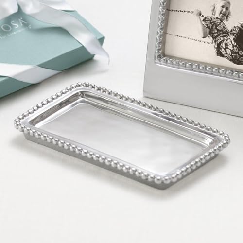 MARIPOSA BEADED STATEMENT TRAY | SILVER | BRILLANTE | GIFTS | STATEMENT TRAY | RECYCLED SANDCAST ALUMINUM | HANDMADE IN MEXICO - Image 5