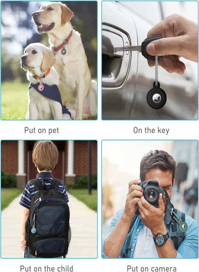 Apple AirTag Secure Holder with Spring Clip Snap Hook - Durable Scratch Resistant Case With Open Face & Raised Edges - Protective AirTag Keychain Accessory For Keys, Pets, Luggage & More