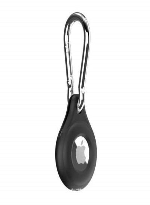 Apple AirTag Secure Holder with Spring Clip Snap Hook - Durable Scratch Resistant Case With Open Face & Raised Edges - Protective AirTag Keychain Accessory For Keys, Pets, Luggage & More