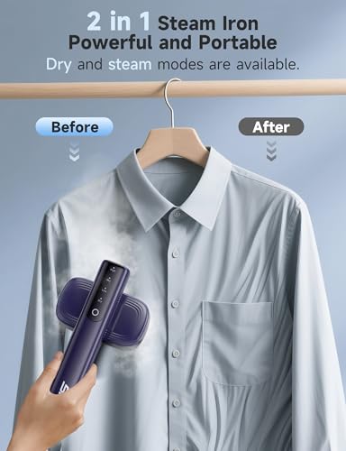 Sundu Steamer for Clothes, 1200W Powerful Portable Steamer Iron, 15s Fast Heat-up, 100ml Tank, 20 Min Continuous Steam, Wrinkle Remover for Travel, Home, Office(Blue) - Image 2