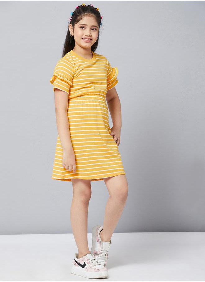 Stylo Bug Striped Ruffle Sleeve Dress  - Image 4
