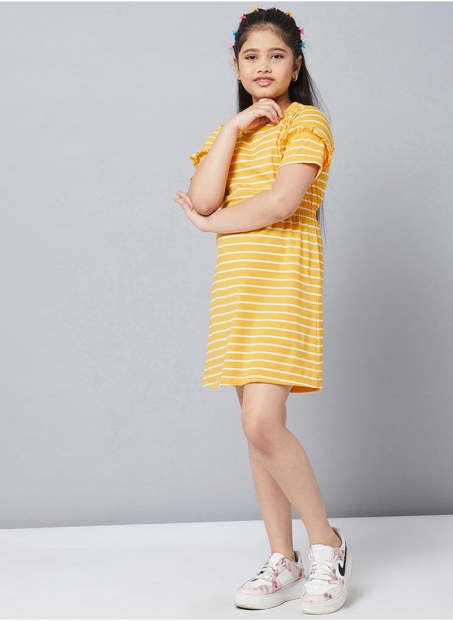 Stylo Bug Striped Ruffle Sleeve Dress  - Image 2