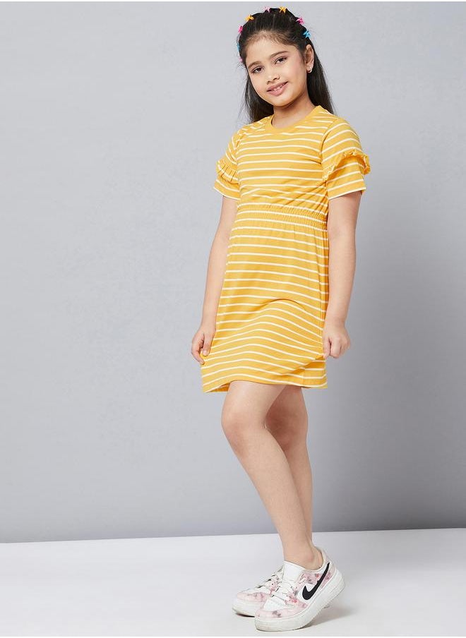 Stylo Bug Striped Ruffle Sleeve Dress  - Image 3