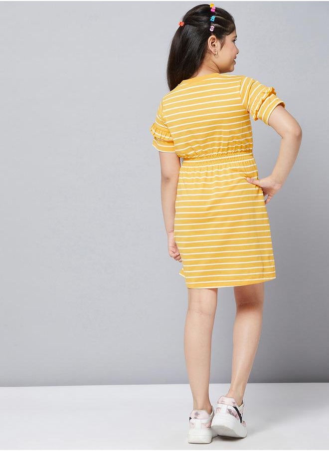 Stylo Bug Striped Ruffle Sleeve Dress  - Image 5