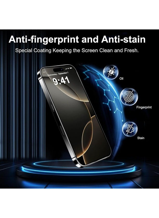 DUSALA 2 PACK iPhone 16 Pro Max Privacy Screen Protector + 2 PACK Camera Lens Protector,  Ultra Top 9H+ Tempered Glass, Full Coverage Screen  - Image 3