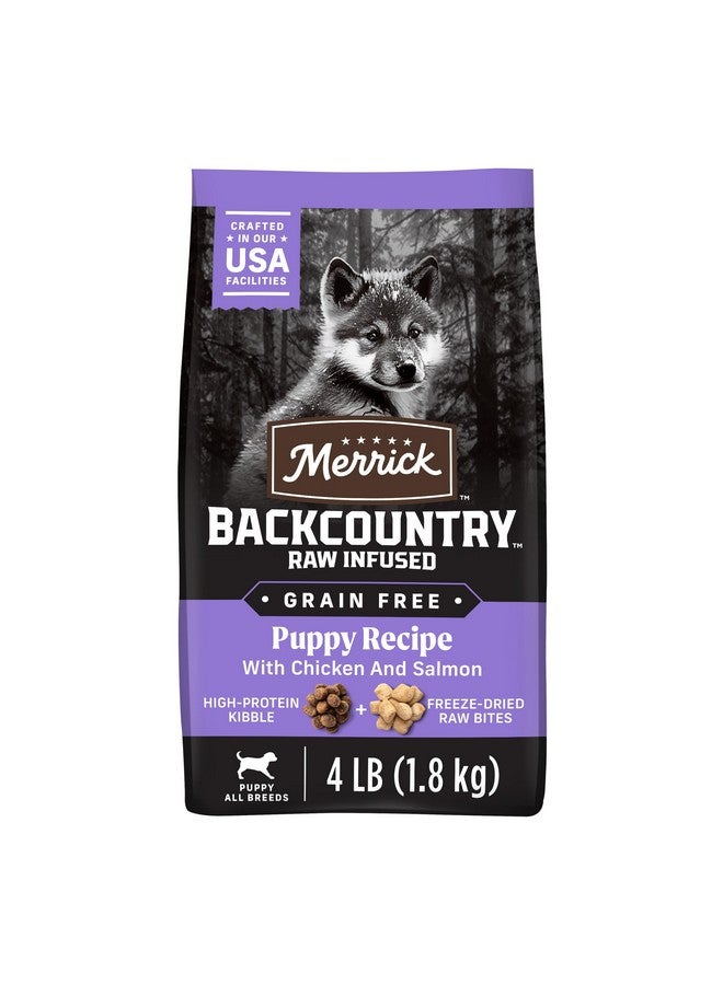 Merrick Backcountry Grain Free Dry Puppy Dog Food, Kibble with Freeze Dried Raw Pieces, Chicken Recipe - 4.0 lb. Bag - Image 1