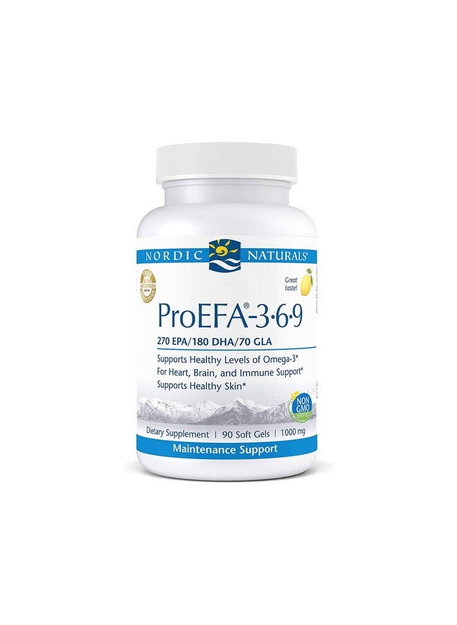 NORDIC NATURALS Nordic Naturals ProEFA 3-6-9, Lemon Flavor - 90 Soft Gels - 565 mg Omega-3 - EPA & DHA with Added GLA - Healthy Skin & Joints, Cognition, Positive Mood - Non-GMO - 45 Servings  - Image 1