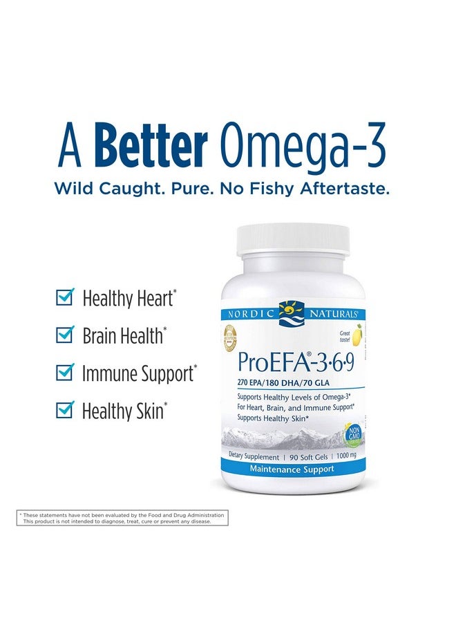 NORDIC NATURALS Nordic Naturals ProEFA 3-6-9, Lemon Flavor - 90 Soft Gels - 565 mg Omega-3 - EPA & DHA with Added GLA - Healthy Skin & Joints, Cognition, Positive Mood - Non-GMO - 45 Servings  - Image 3