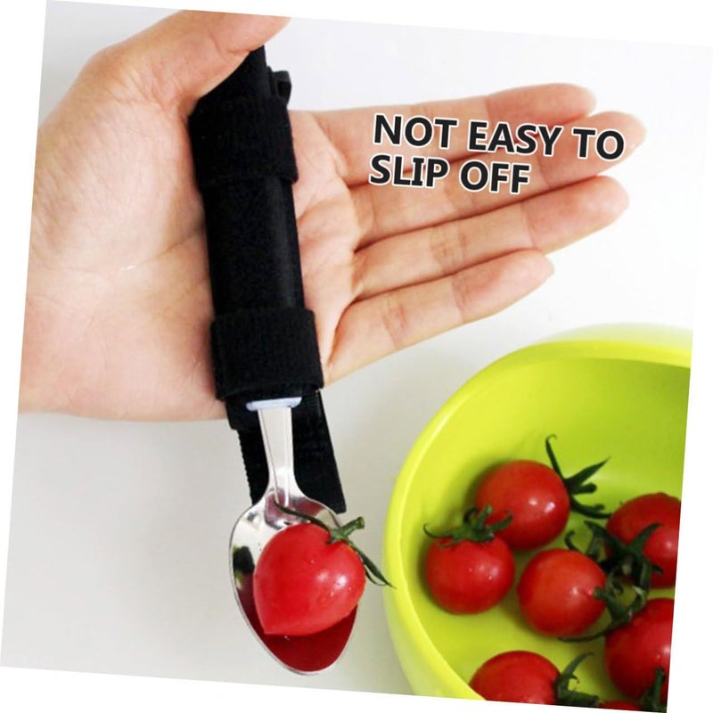 2Pcs Elastic Hand Strap Cutlery Cuff For Seniors Slip Resistant Utensil Holder Eating Aid Lightweight Adaptive Feeding Assistance - Image 4