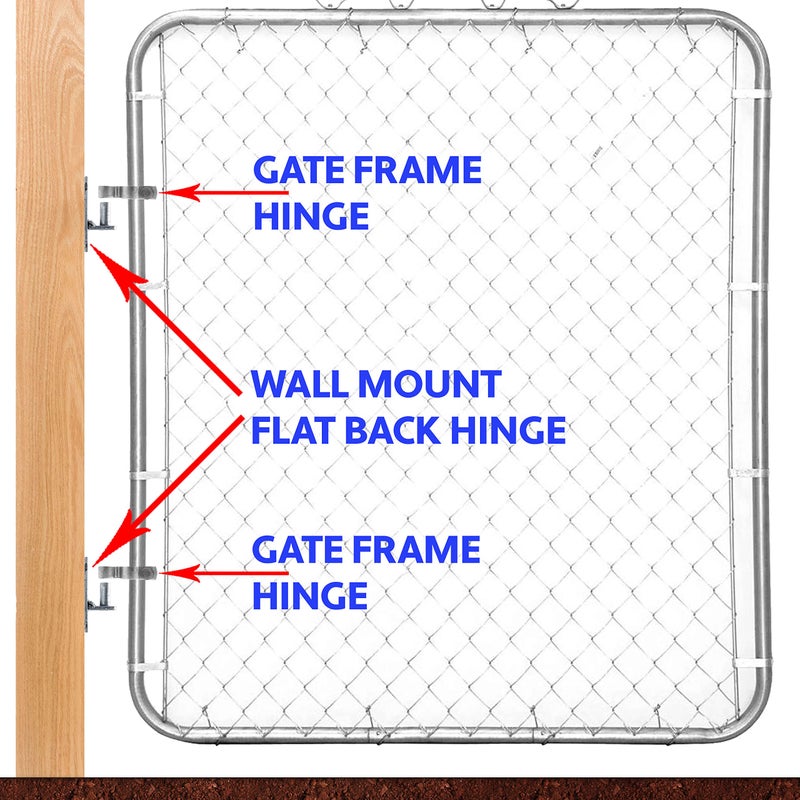 Jake Sales Wall Mount Flat Back Chain Link Fence Gate Hinge - 5/8 Hinge Pin 2 Pack - Image 4