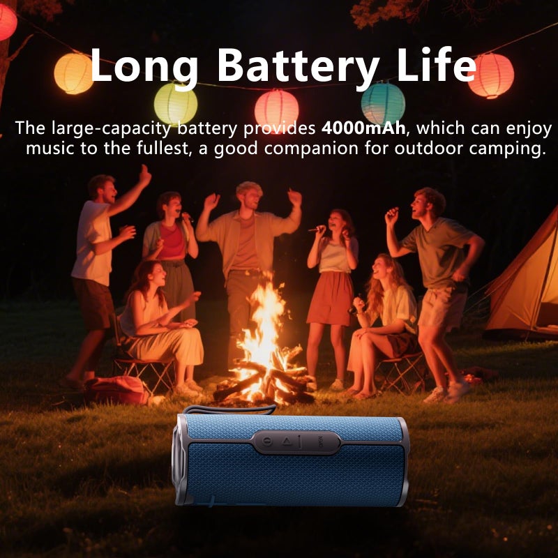 COOPERS Portable Bluetooth Speaker, Wireless Bluetooth Speaker, IPX5 Waterproof Speakers with RGB Lights, Loud Stereo Sound Deep Bass, Long Playtime TWS Pairing for Home/Party/Outdoor Beach - Image 5
