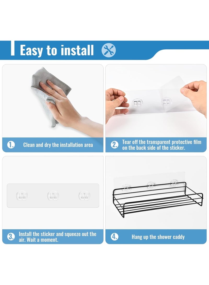 Luckam 15-Pack Adhesive Shower Caddy Replacement, No-Drilling Bathroom Hooks, Waterproof Adhesive Strips for Shower Shelves, Kitchen Storage Racks, Wall Organizers, 3-Size Multi-Purpose Mounting Pads - Image 5