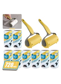 KASTWAVE Lint Rollers for Pet Hair,Total 720 Sheets Value Pack Lint Remover for Clothes,Carpet,Couch,Dog & Cat Hair,Contains 2 Portable Handles,8 Refills  - Image 1