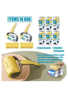 KASTWAVE Lint Rollers for Pet Hair,Total 720 Sheets Value Pack Lint Remover for Clothes,Carpet,Couch,Dog & Cat Hair,Contains 2 Portable Handles,8 Refills  - Image 4
