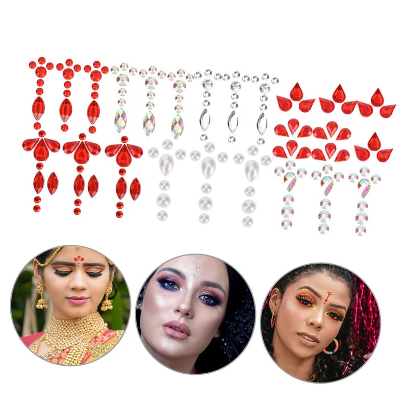 Elegant Face Jewels Bindi for Women Glittering Makeup Gems for Festival and Night Party - Image 3