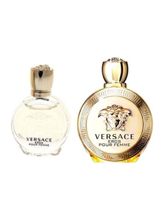VERSACE Set of  Eros Pour Femme EDP + EDP Big Bottle EDP 100, Small Bottle EDP 5ml - Image 1