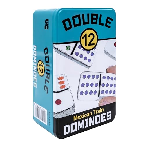 Front Porch Classics, Double 12 Colored Dot Dominoes Set On-The-Go Travel Storage Tin, 2 to 8 Players Ages 8 to 99 - Image 5