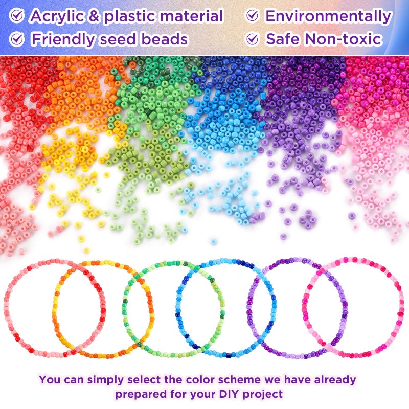 Funtopia 39 Colors 3mm Seed Beads, 9600pcs Small Beads for Jewelry Making, Tiny Craft Beads for Bracelet Making - Image 3