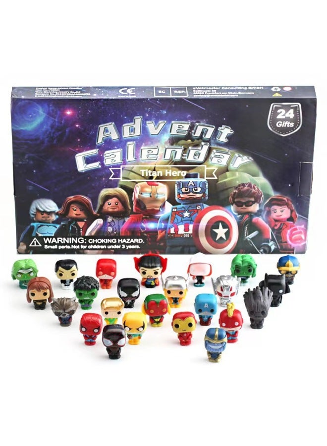 Hot Blind Box Eve Gifts For Children Avengers 24 Figure Digital Down Countdown-Color:Doll 24-piece Blind Box Drawing Set Lzmh003 - Image 2