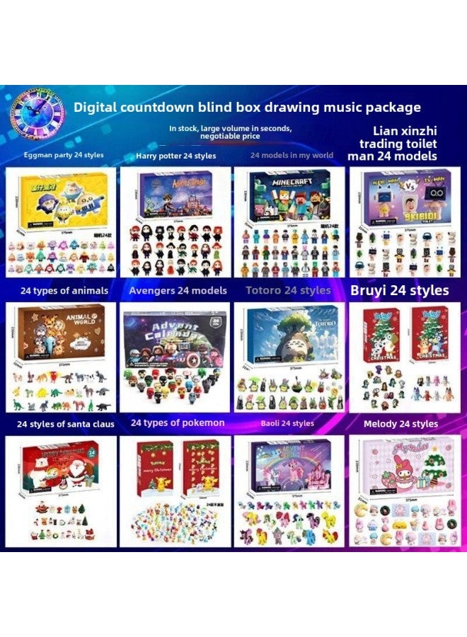 Hot Blind Box Eve Gifts For Children Avengers 24 Figure Digital Down Countdown-Color:Doll 24-piece Blind Box Drawing Set Lzmh003 - Image 1
