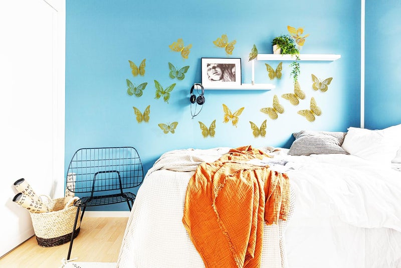 Meikeer 3D Butterfly Wall Decor 48 Pcs 4 Styles 3 Sizes  for Birthday Decorations Party Decorations  Removable Wall Stickers Interior Decorations Kids Nursery Classroom Wedding Decor (Gold) - Image 3
