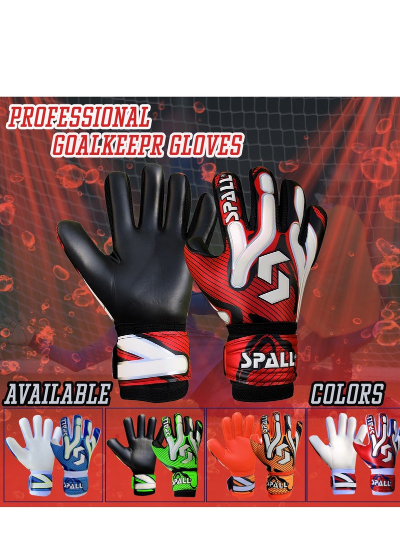 سبال قفازات حارس المرمى مع دعم فائق للأصابع، للمباراة والتدريب، مثالية للرجال والنساء والبالغين والأطفال والمراهقين - Image 4