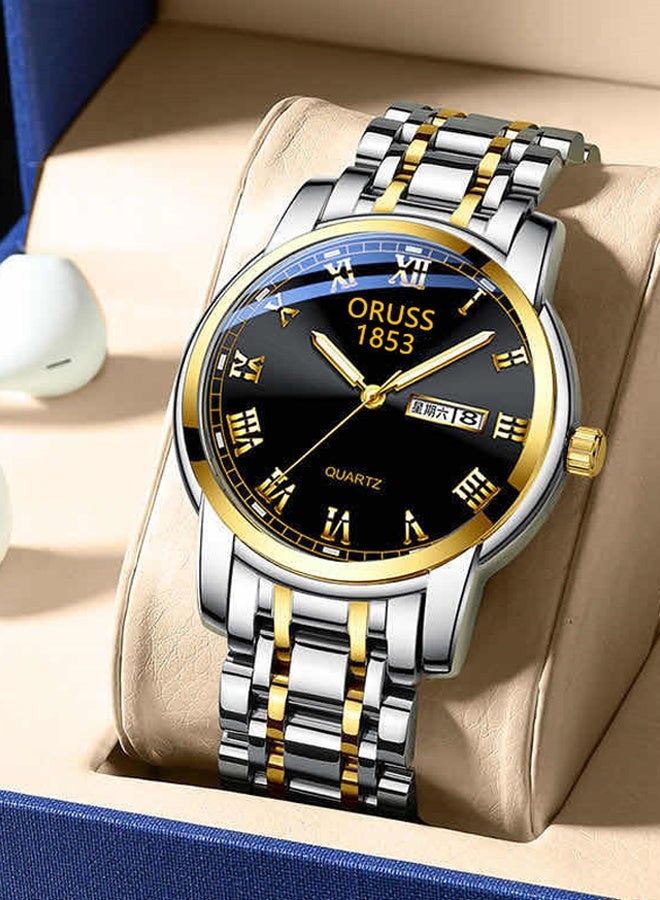ORUSS Watches for Men Stainless Steel Quartz Water Resistant Watch 5120 - Image 1