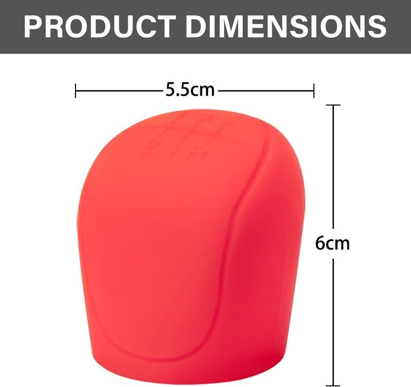 aakichi 5-Speed Car Gear Shift Stick Cover | Universal Elastic Silicone Gear Knob Cover for Manual Transmission | Anti-Slip Protective Grip Sleeve | Soft Durable Interior Accessory (Red) - Image 2