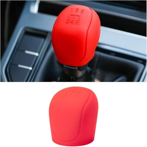 aakichi 5-Speed Car Gear Shift Stick Cover | Universal Elastic Silicone Gear Knob Cover for Manual Transmission | Anti-Slip Protective Grip Sleeve | Soft Durable Interior Accessory (Red) - Image 1