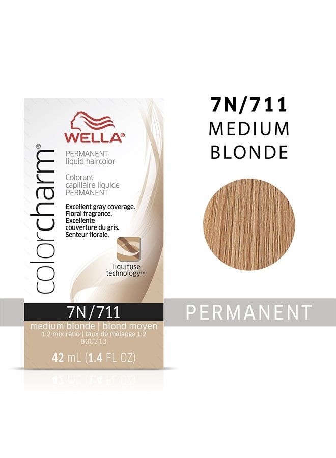 WELLA Color Charm Permanent Liquid Hair Color for Gray Coverage, 7N Medium Blonde - Image 2