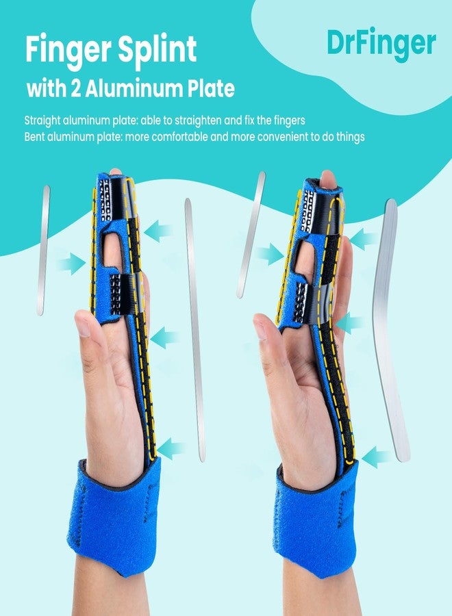 DrFinger Broken Finger Splint Brace for Trigger Finger,Injured, Arthritis Pain, Adjustable Brace with 2 Aluminum Plate (2-Fingers) - Image 3