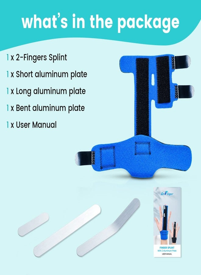 DrFinger Broken Finger Splint Brace for Trigger Finger,Injured, Arthritis Pain, Adjustable Brace with 2 Aluminum Plate (2-Fingers) - Image 4