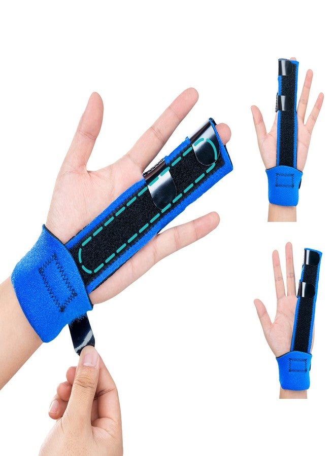 DrFinger Broken Finger Splint Brace for Trigger Finger,Injured, Arthritis Pain, Adjustable Brace with 2 Aluminum Plate (2-Fingers) - Image 1