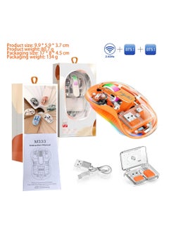 HXSJ HXSJ NEW M333 2.4G Dual-Mode Bluetooth Transparent Mouse Low Latency Suitable for Desktop Laptops Men Women Universal  Orange  - Image 3
